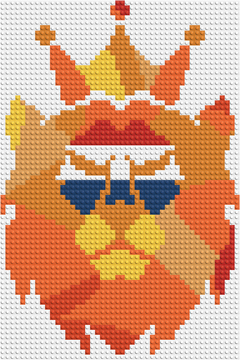 Löwe als Baustein-Mosaik