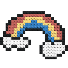 Regenbogenwolken - Baustein-Mosaik