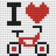 I Love Cycling - Buildable Brick Art