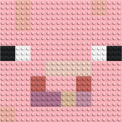 Schwein - Baustein-Mosaik
